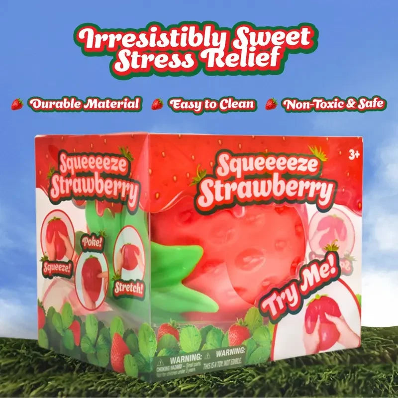 Extra Large Squeeze Strawberry Sensory Ball for Stress Relief